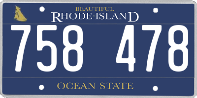 RI license plate 758478