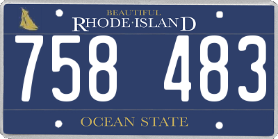 RI license plate 758483