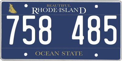 RI license plate 758485