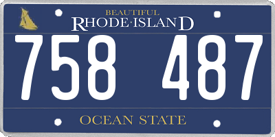 RI license plate 758487