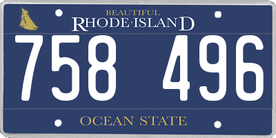 RI license plate 758496