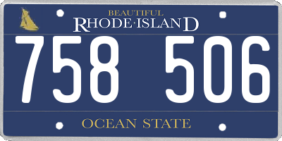 RI license plate 758506