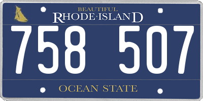 RI license plate 758507