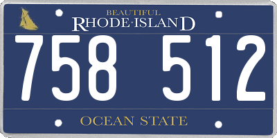 RI license plate 758512