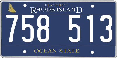 RI license plate 758513