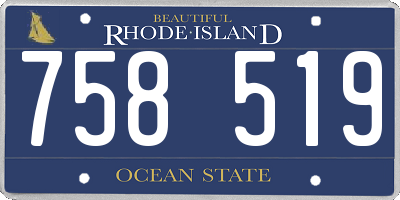 RI license plate 758519