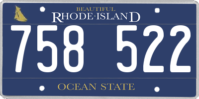 RI license plate 758522
