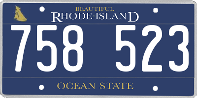 RI license plate 758523