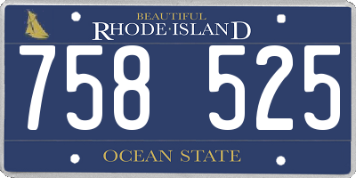 RI license plate 758525
