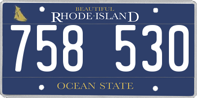 RI license plate 758530