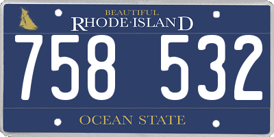 RI license plate 758532