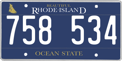 RI license plate 758534