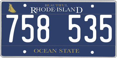 RI license plate 758535
