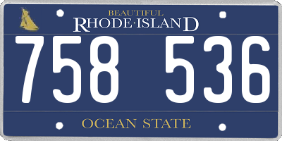 RI license plate 758536