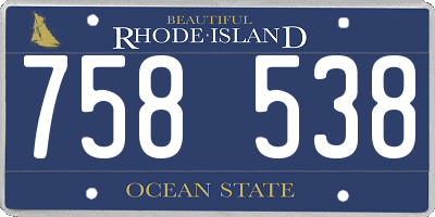 RI license plate 758538