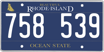 RI license plate 758539