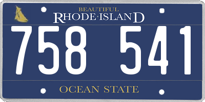 RI license plate 758541