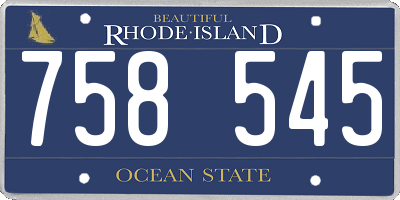 RI license plate 758545
