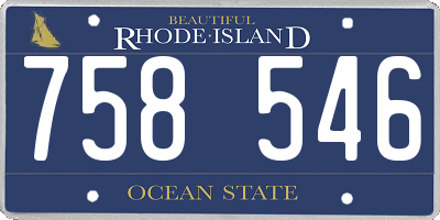 RI license plate 758546