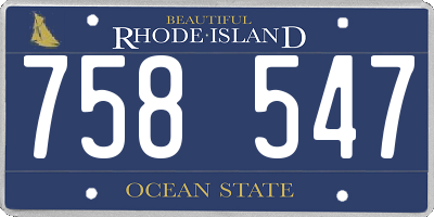 RI license plate 758547