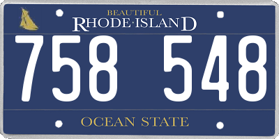 RI license plate 758548