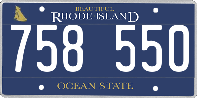 RI license plate 758550