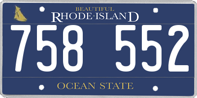 RI license plate 758552