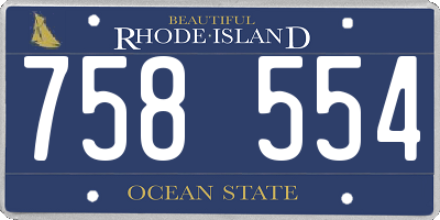 RI license plate 758554