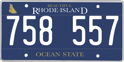 RI license plate 758557