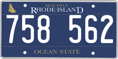RI license plate 758562