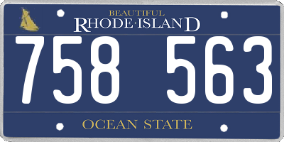 RI license plate 758563