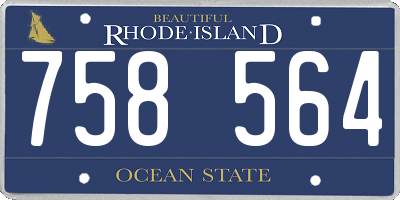 RI license plate 758564