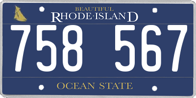 RI license plate 758567