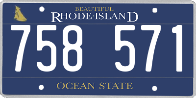 RI license plate 758571