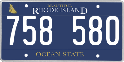 RI license plate 758580