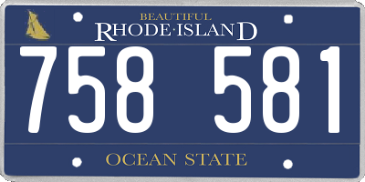 RI license plate 758581