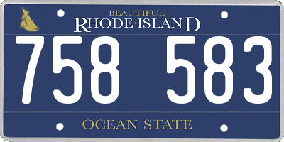 RI license plate 758583