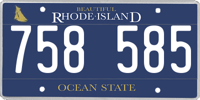 RI license plate 758585