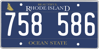 RI license plate 758586