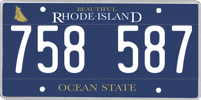 RI license plate 758587