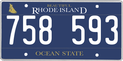 RI license plate 758593