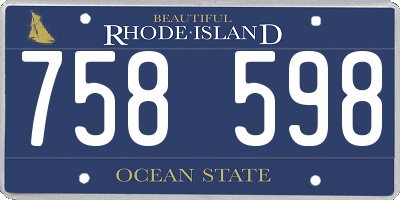 RI license plate 758598