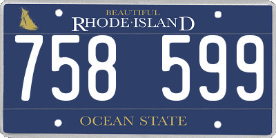RI license plate 758599
