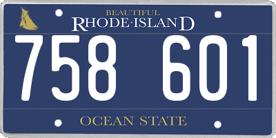 RI license plate 758601