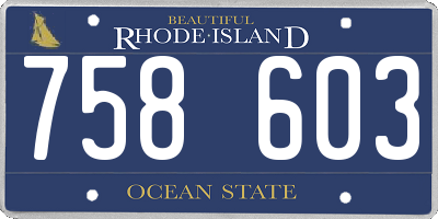 RI license plate 758603