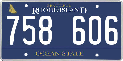 RI license plate 758606