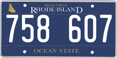RI license plate 758607