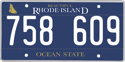 RI license plate 758609
