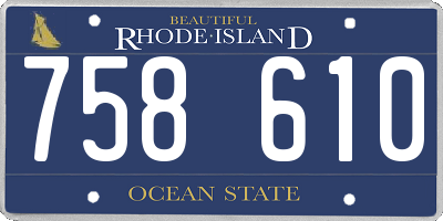 RI license plate 758610