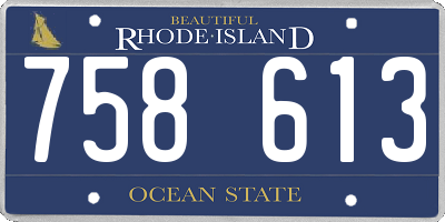 RI license plate 758613